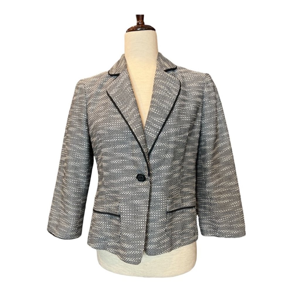 WORTHINGTON black and white woven blazer jacket Size 6P EUC